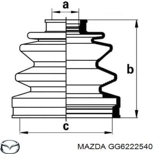 Пыльник ШРУСа внутренний GG6222540 Mazda