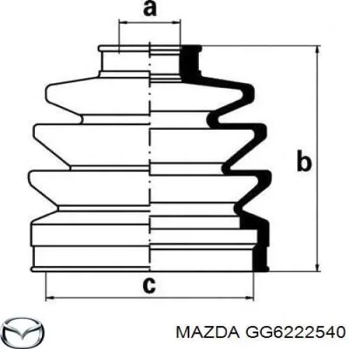 Пыльник шарнира угловых скоростей внутренний передний Mazda GG6222540 цена, от 19.86 USD