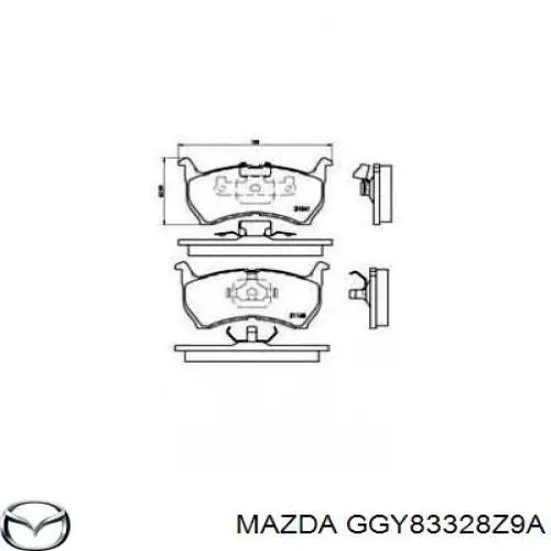 GGY83328Z9A Mazda колодки тормозные передние дисковые