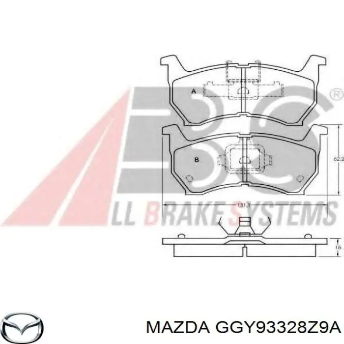 Передние тормозные колодки GGY93328Z9A Mazda