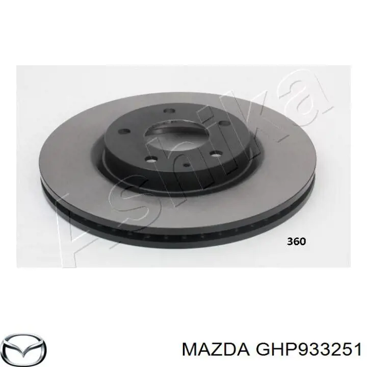 Передние тормозные диски GHP933251 Mazda