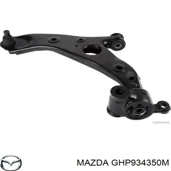 GHP934350M Mazda braço oscilante inferior esquerdo de suspensão dianteira