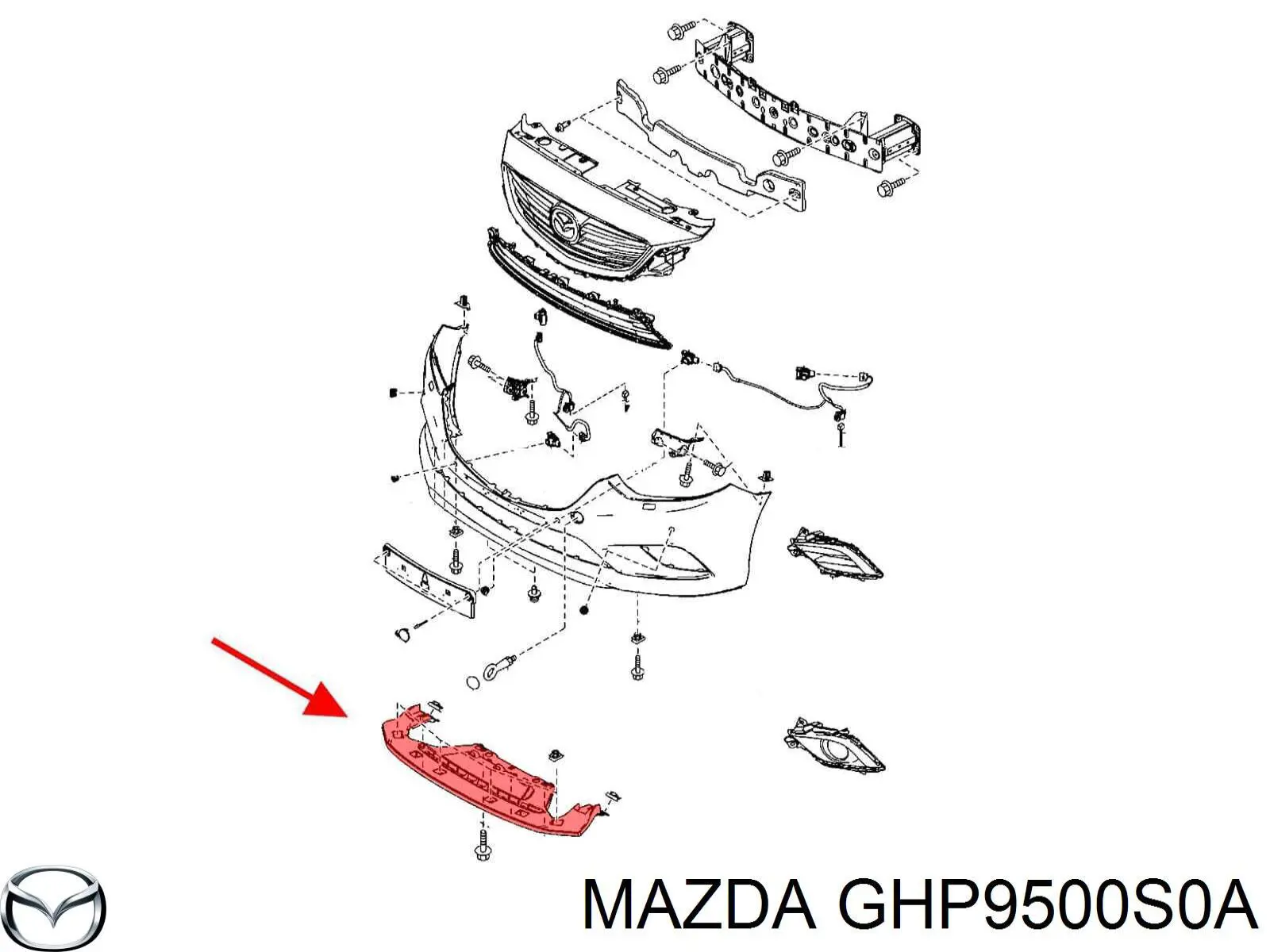 Защита бампера переднего Mazda GHP9500S0