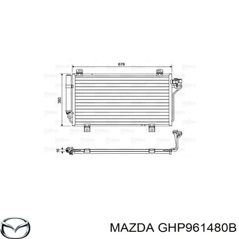 GHP961480B Mazda radiador de aparelho de ar condicionado