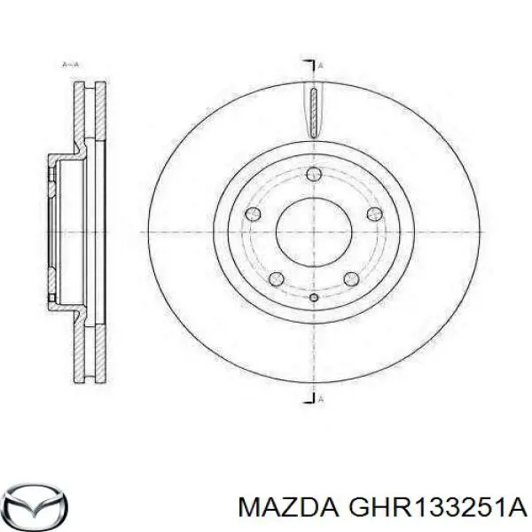 Диск тормозной передний Mazda GHR133251A