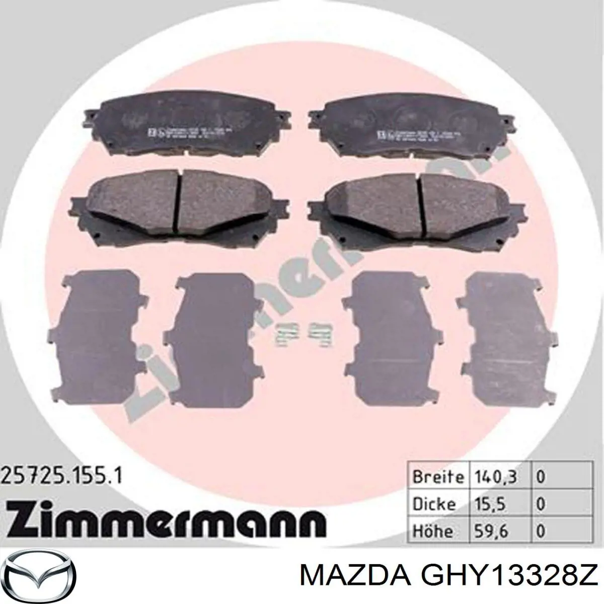 Передние тормозные колодки GHY13328Z Mazda
