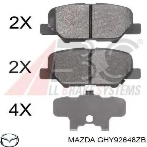 GHY92648ZB Mazda колодки тормозные задние дисковые