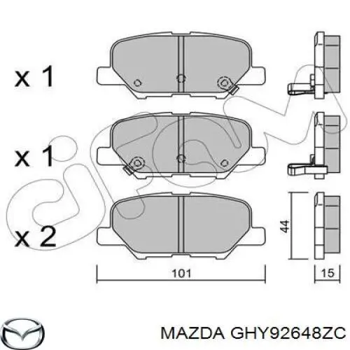 Купить GHY92648ZC Mazda Колодки тормозные задние, дисковые