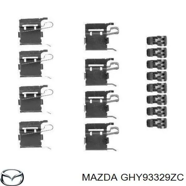 GHY93329ZC Mazda kit de molas de fixação de sapatas de disco dianteiras