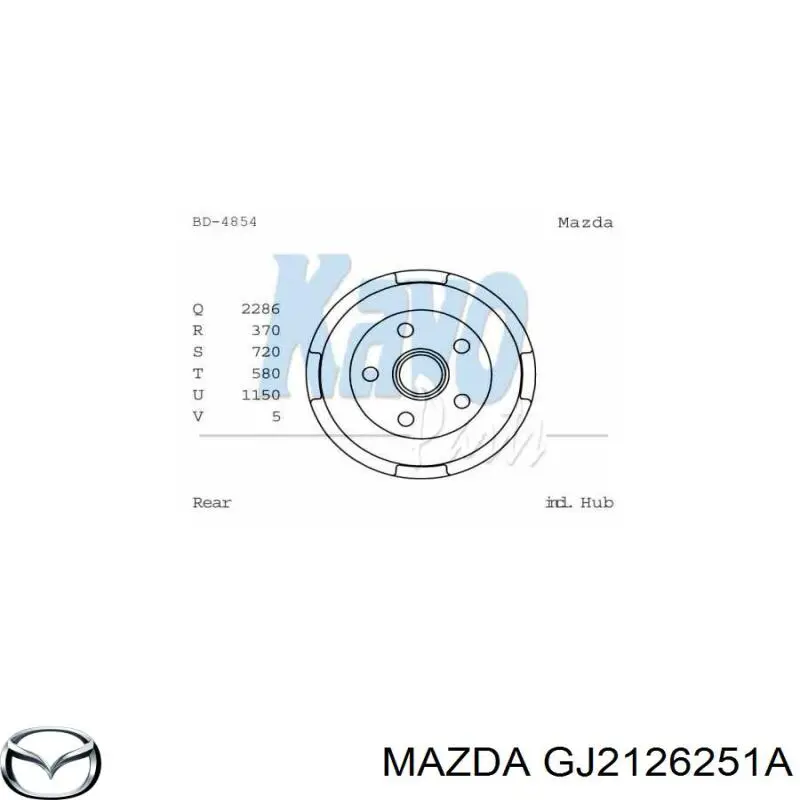 Тормозной барабан GJ2126251A Mazda