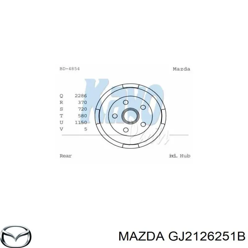 Тормозной барабан GJ2126251B Mazda