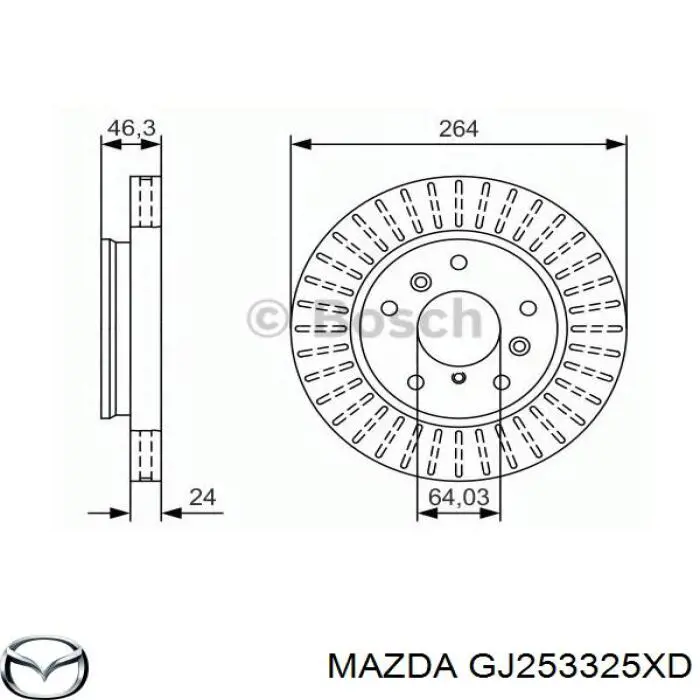 Купить GJ253325XD Mazda Ротор тормозной