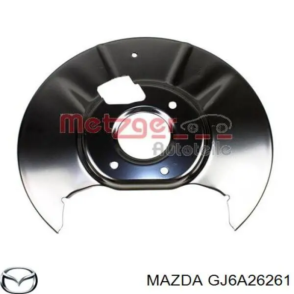 GJ6A26261 Mazda proteção direita do freio de disco traseiro