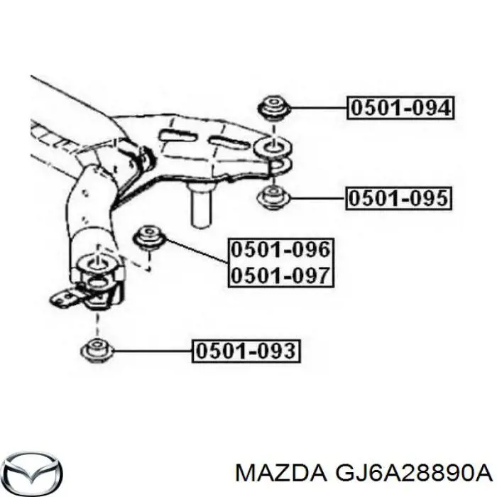 GJ6A28890A Mazda сайлентблок задней балки (подрамника)
