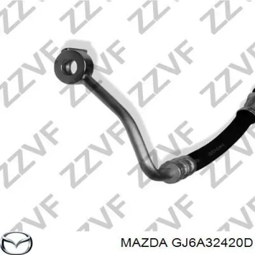 GJ6A32420D Mazda шланг гур высокого давления от насоса до рейки (механизма)