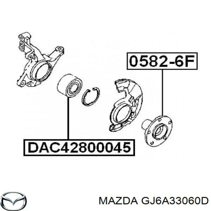 Передняя ступица GJ6A33060D Mazda