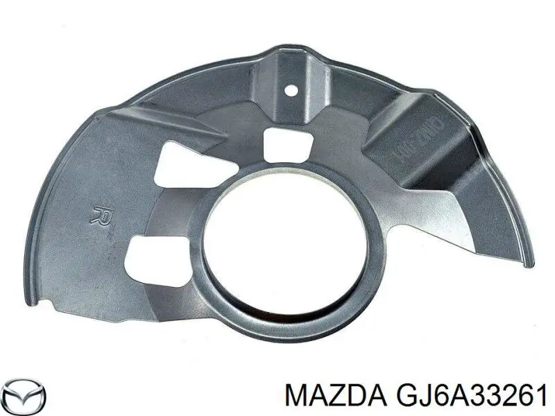 GJ6A33261 Mazda proteção do freio de disco dianteiro direito