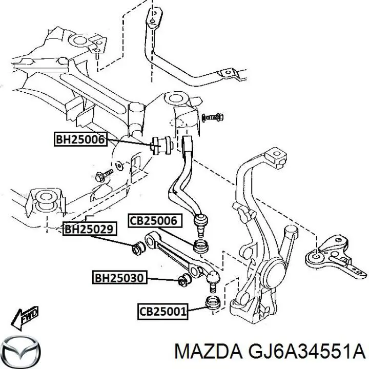 Пыльник нижней шаровой опоры на Mazda 6 GG