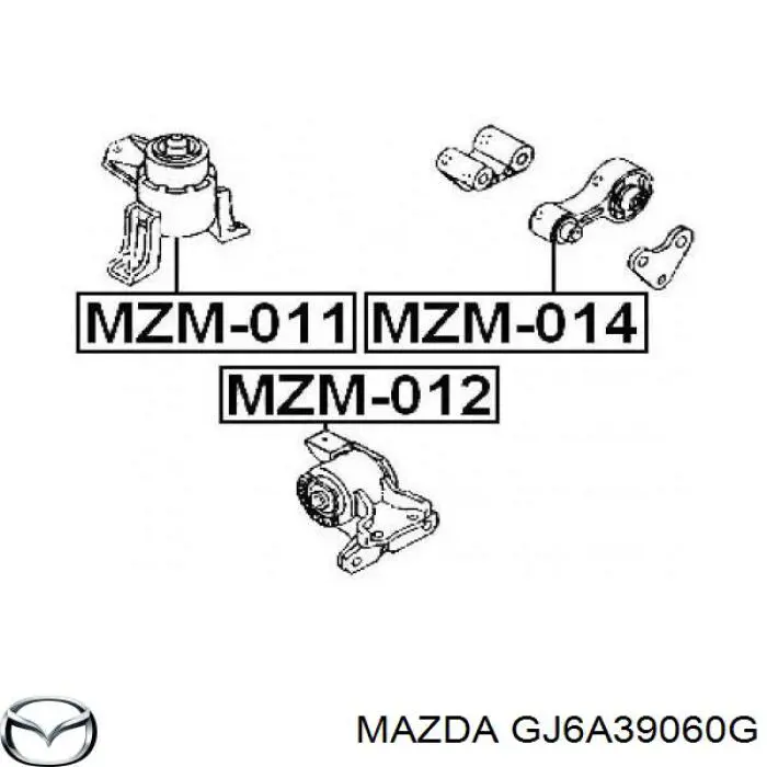 Подушка (опора) двигателя правая Mazda GJ6A39060G