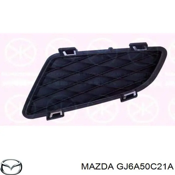 Заглушка (решетка) противотуманных фар бампера переднего левая Mazda GJ6A50C21A