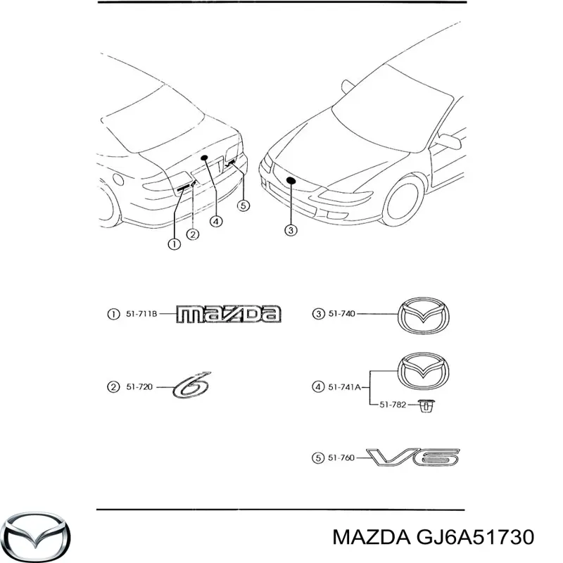 Эмблема крышки багажника (фирменный значок) на Mazda 6 MPS 