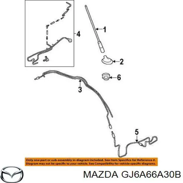Шток антенны на Mazda 6 GG