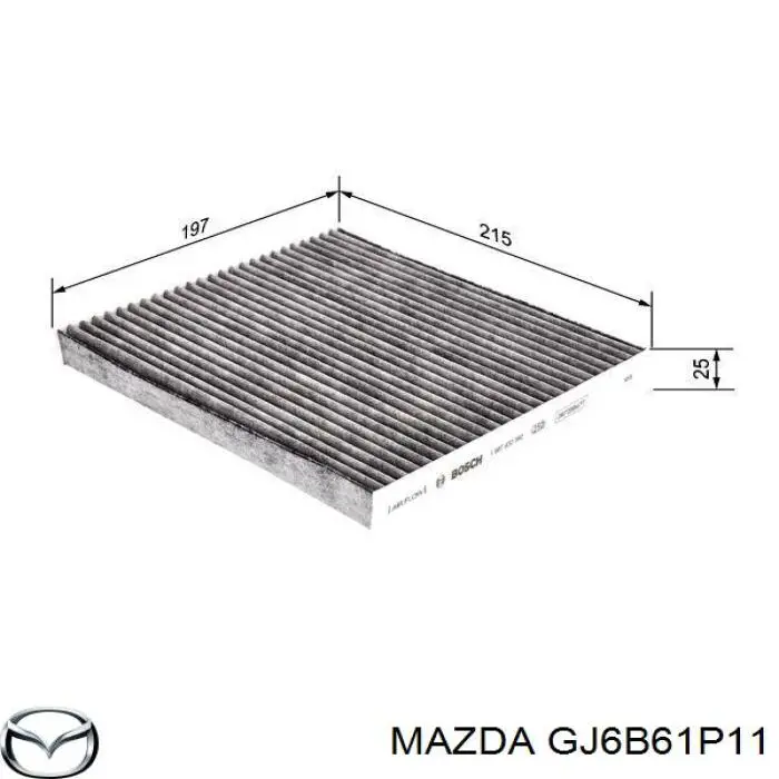 Фильтр воздушный отопителя Mazda GJ6B61P11 цена, от 6.22 USD