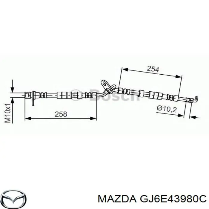 Тормозной шланг Mazda GJ6E43980C цена, от 27.95 USD