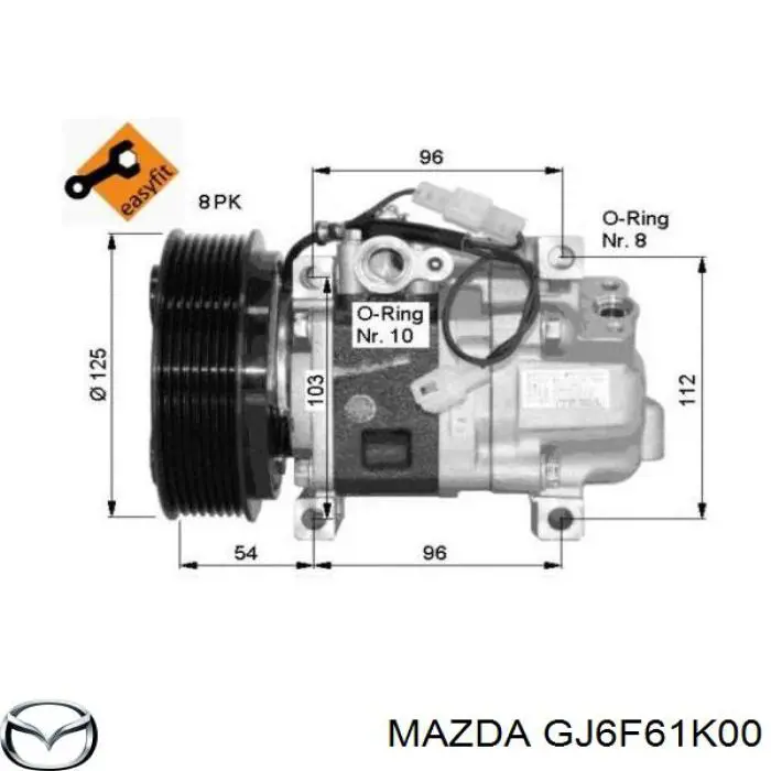 GJ6F61K00 Mazda компрессор кондиционера