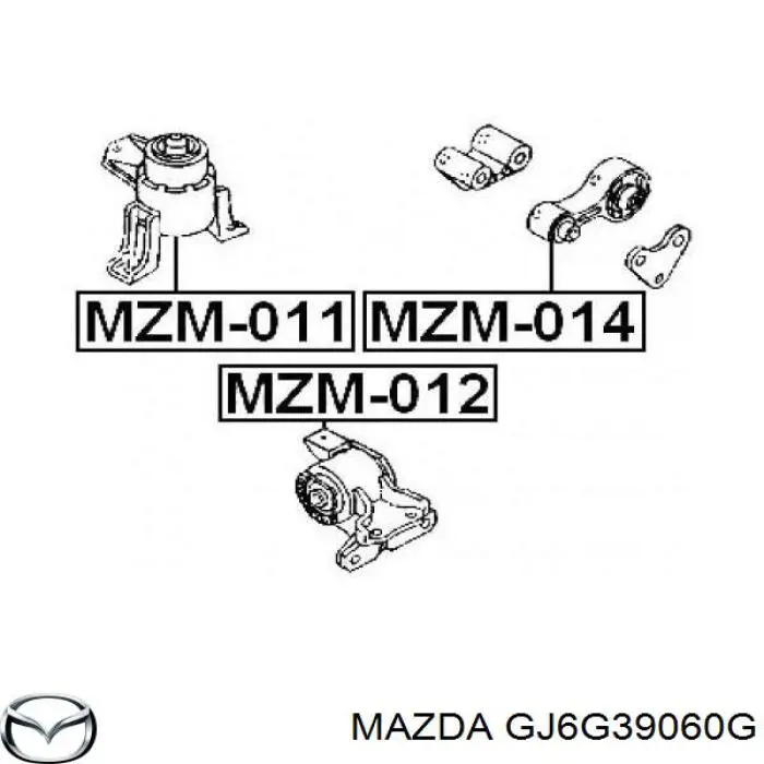 GJ6G39060G Mazda подушка (опора двигателя правая)
