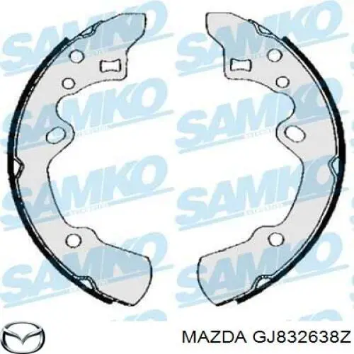 Задние барабанные колодки GJ832638Z Mazda