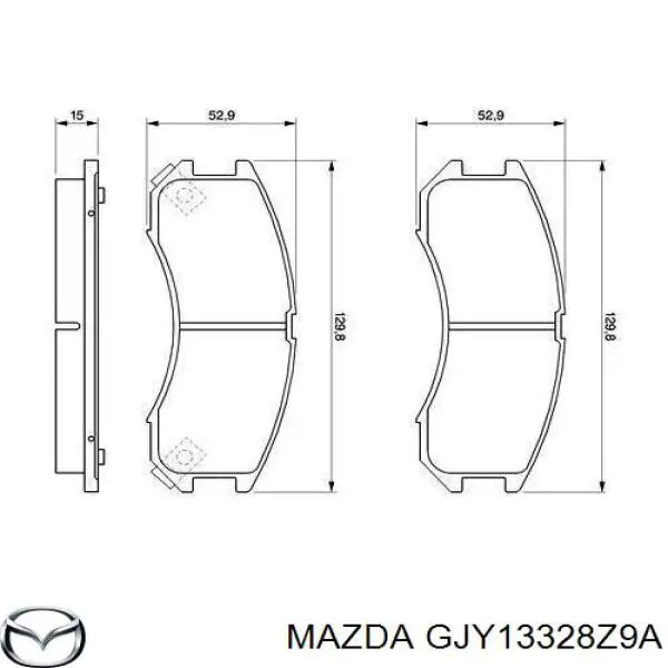 Тормозные колодки Mazda GJY13328Z9A