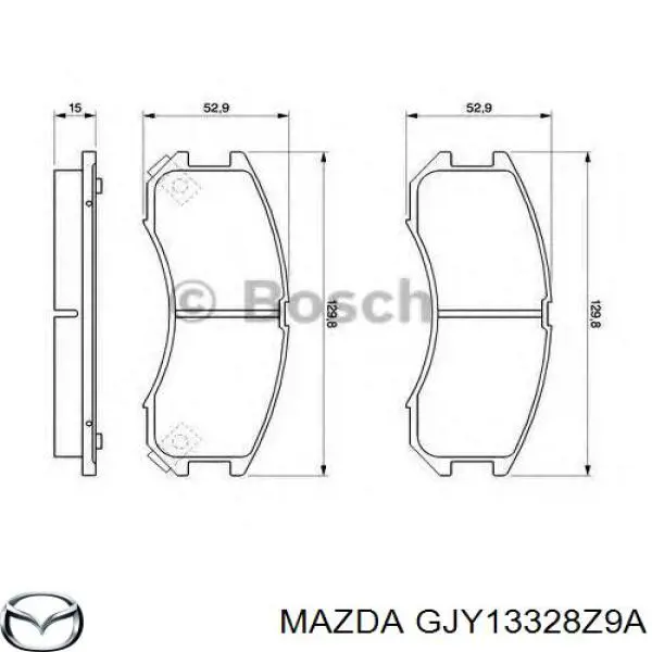 Колодки Mazda GJY13328Z9A цена, от 16.93 USD