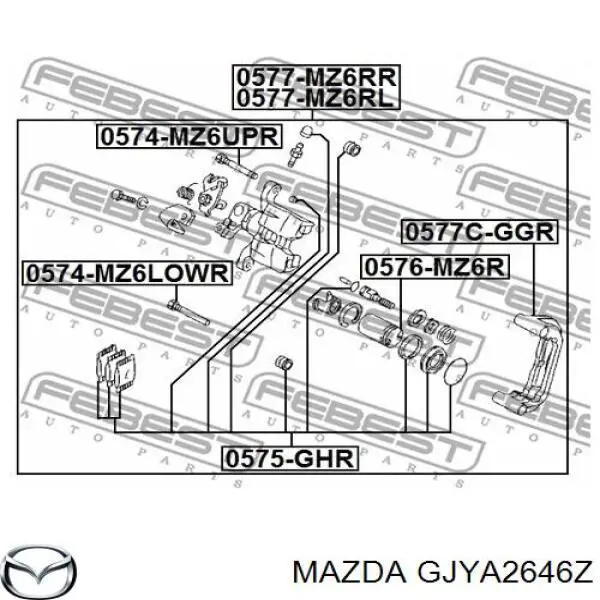 Ремкомплект суппортов Mazda GJYA2646Z цена, от 9.38 USD