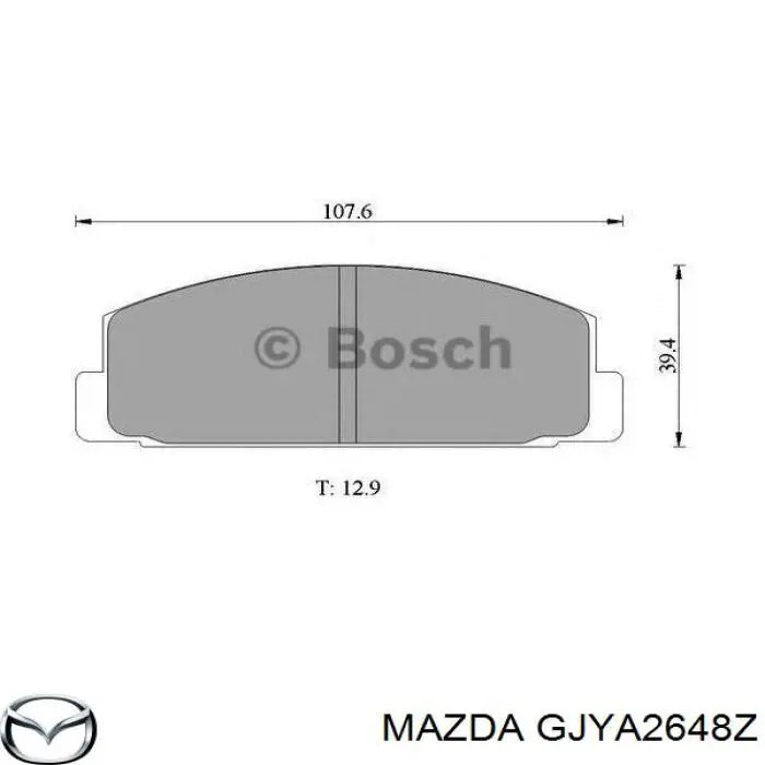 GJYA2648Z Mazda задние тормозные колодки