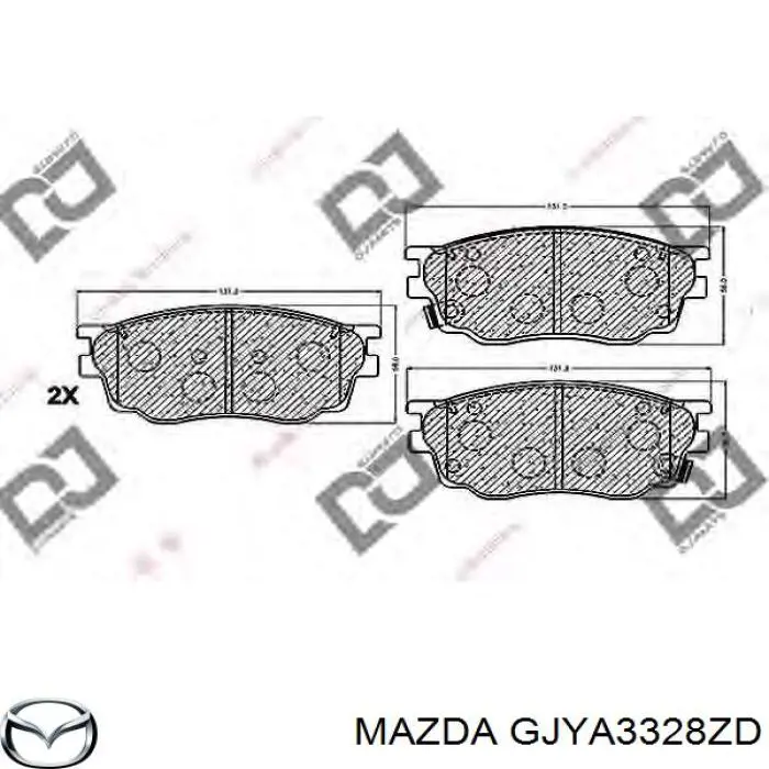 Передние тормозные колодки GJYA3328ZD Mazda