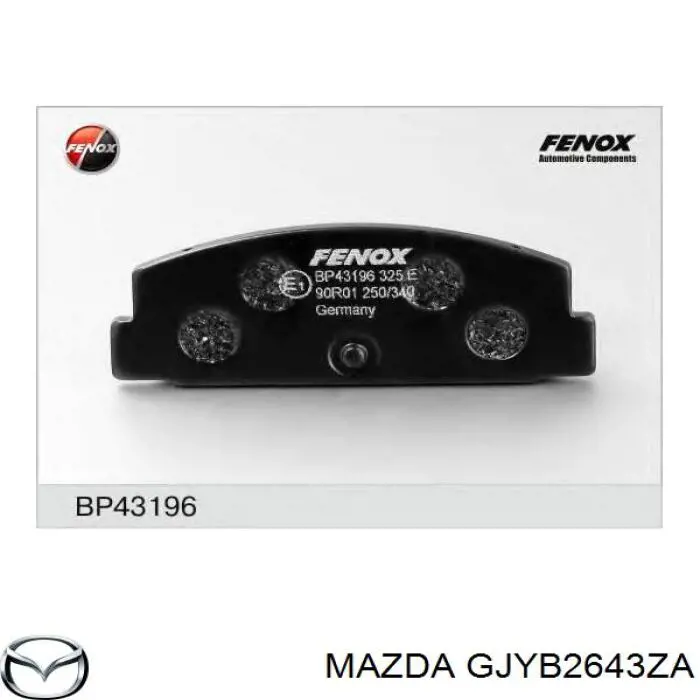 Купить GJYB2643ZA Mazda Колодки тормозные задние, дисковые