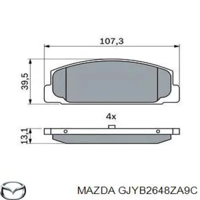 Купить GJYB2648ZA9C Mazda Колодки тормозные задние, дисковые