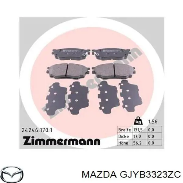 Купить GJYB3323ZC Mazda Колодки тормозные