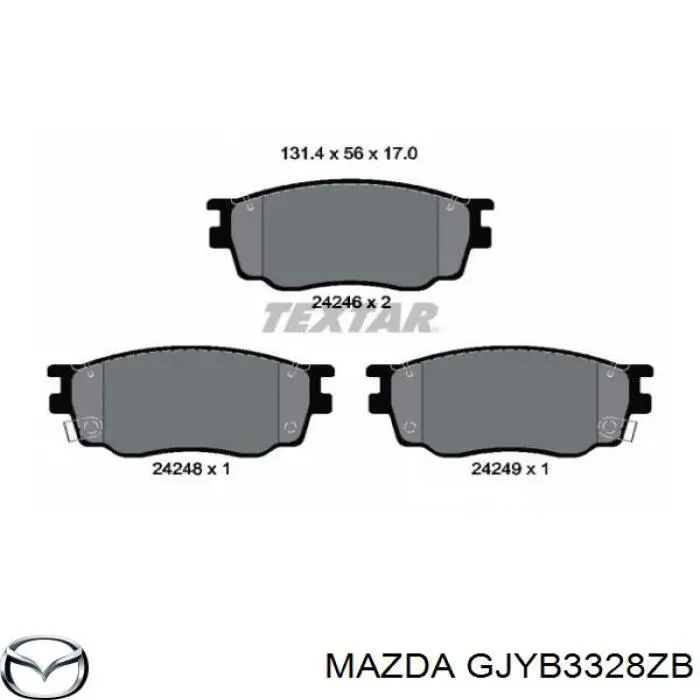 Передние тормозные колодки GJYB3328ZB Mazda