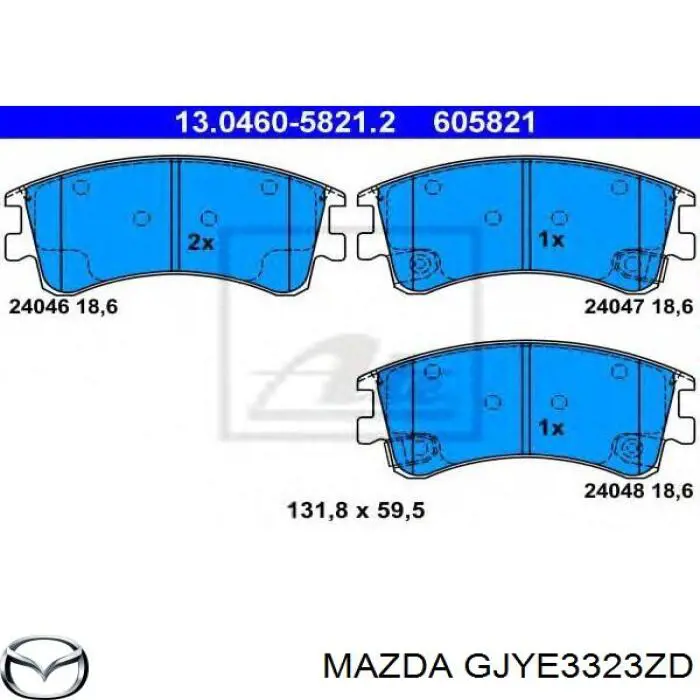 GJYE3323ZD Mazda передние тормозные колодки