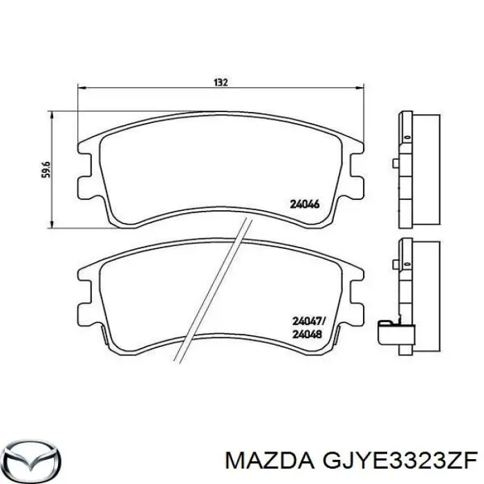 Купить GJYE3323ZF Mazda Колодки тормозные