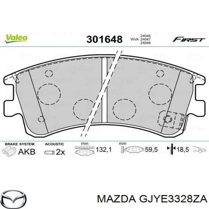 Колодки Mazda GJYE3328ZA цена, от 22.28 USD