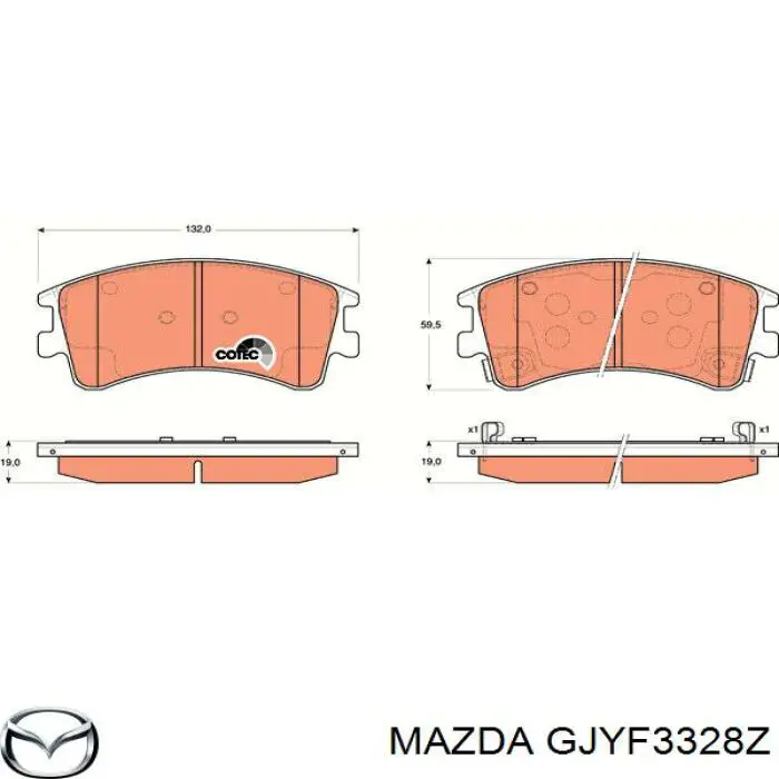 Передние тормозные колодки GJYF3328Z Mazda