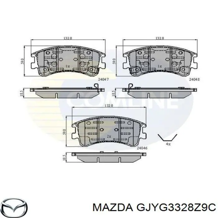 Купить GJYG3328Z9C Mazda Колодки тормозные