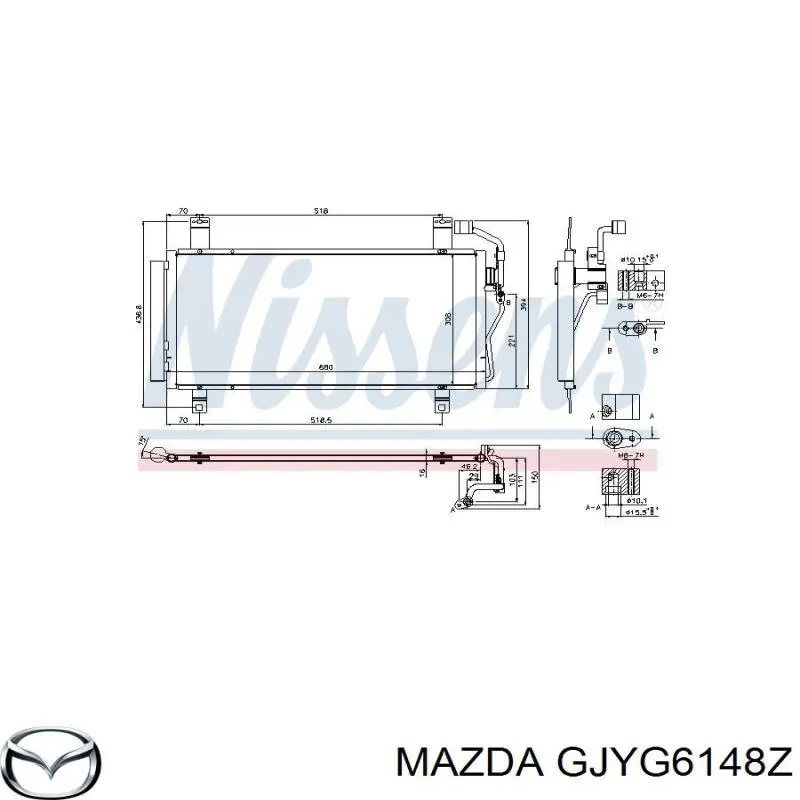 GJYG6148Z Mazda радиатор кондиционера