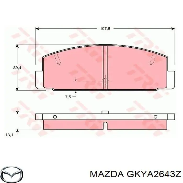 Колодки дисковые  Mazda GKYA2643Z цена, от 17.66 USD