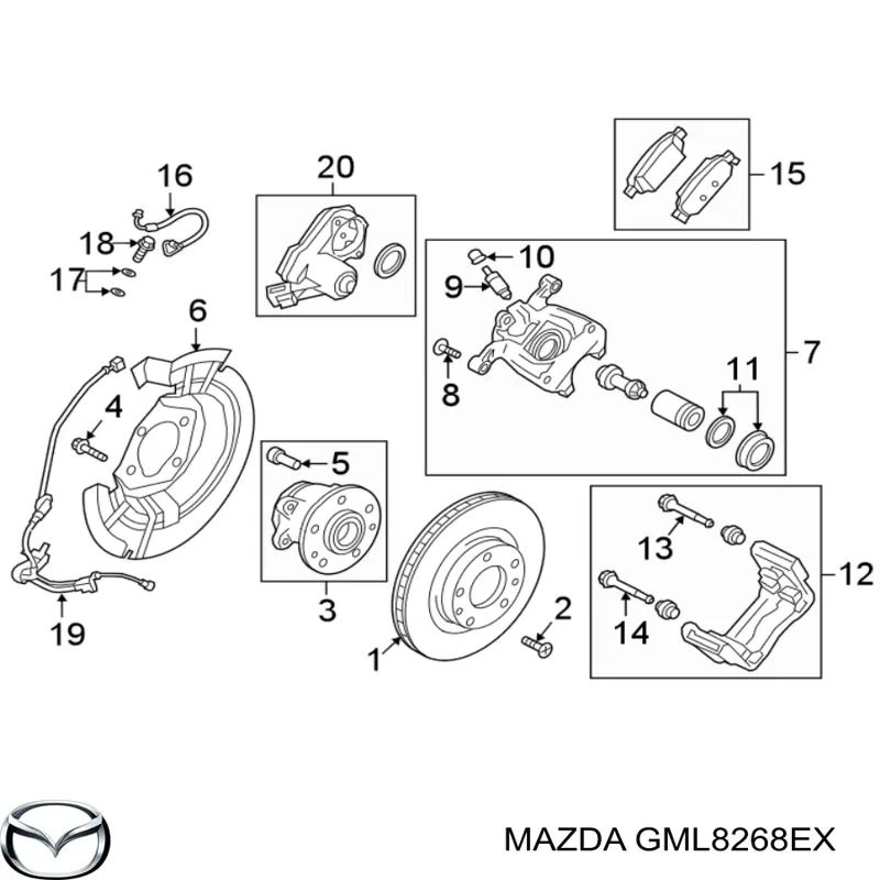 Мотор привода тормозного суппорта заднего Mazda GML8268EX цена, от 31.97 USD