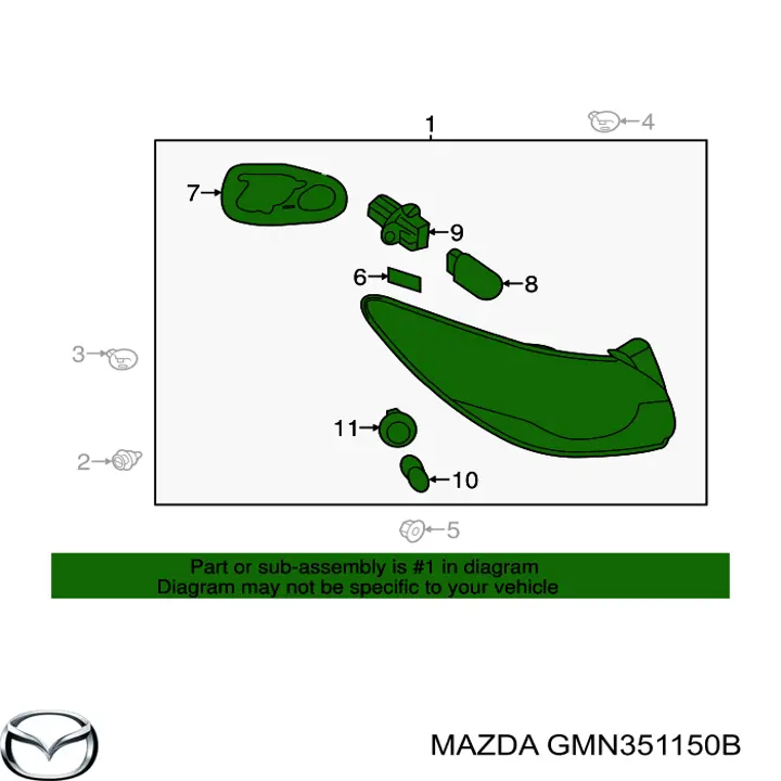 Фонарь задний правый внешний GMN351150B Mazda