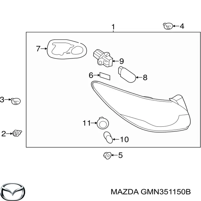 Фара задняя правая внешняя Mazda GMN351150B цена, от 246.11 USD